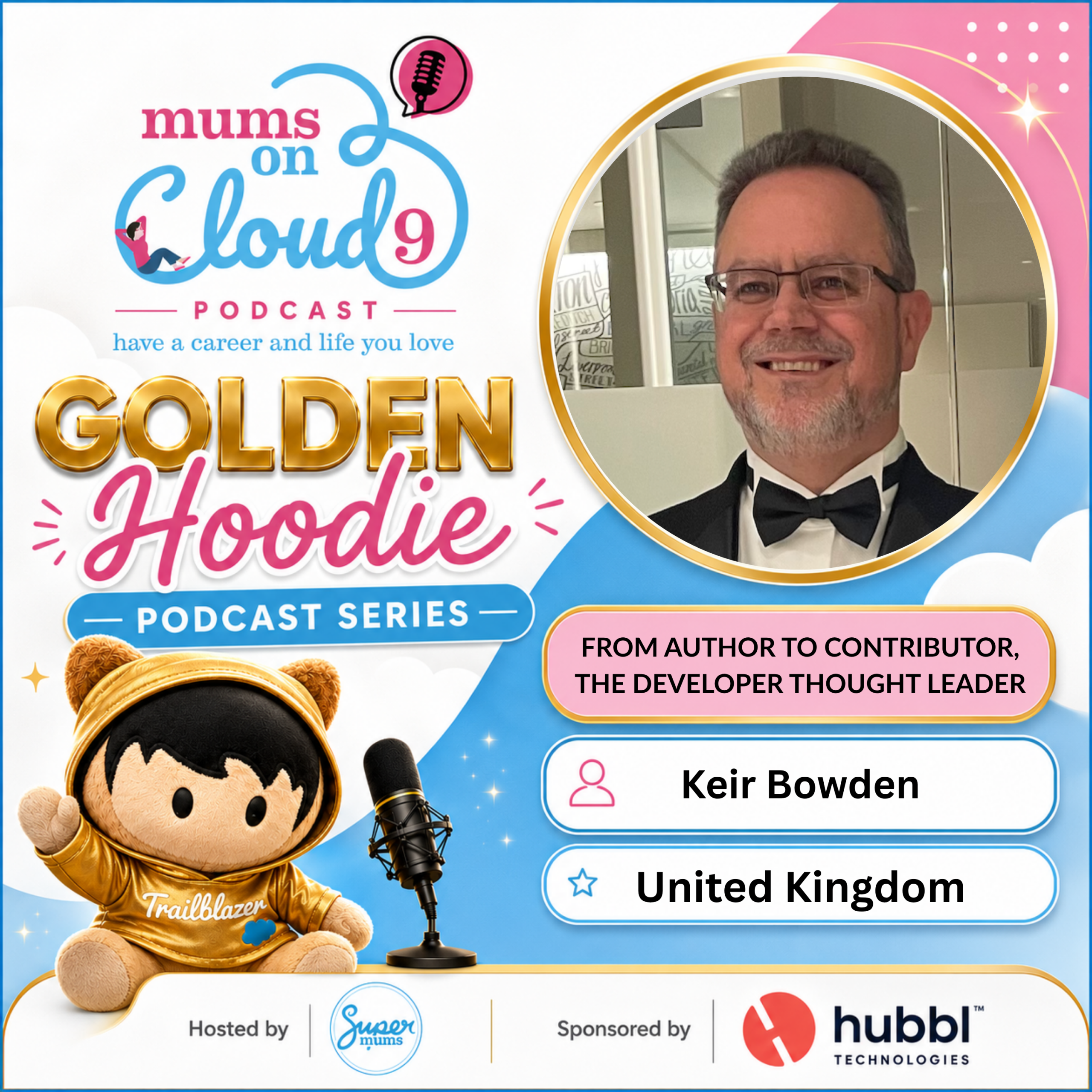 Golden Hoodie Podcast Image Kitty Miller on Mums on Cloud Nine Podcast